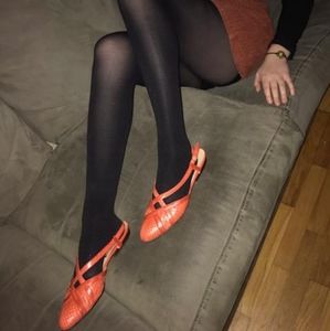 Ferragamo orange strappy sandals